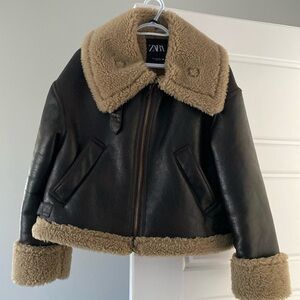Zara Aviator Teddy Jacket